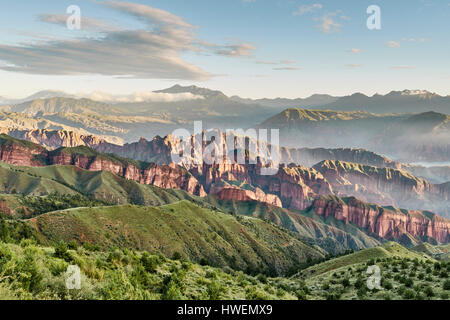 Kanbula Forest Park, Jainca, Huangnan, Provincia di Qinghai, Cina Foto Stock