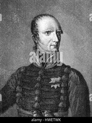 Friedrich Wilhelm di Brunswick-Wolfenbuettel, o il duca nero, 1771 - 1815, duca di Brunswick-Wolfenbuettel e Leo e un comandante tedesco del w Foto Stock