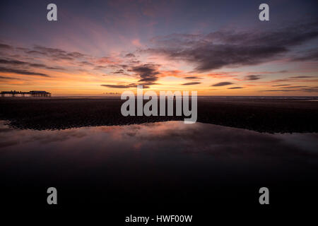 Blackpool - una stazione balneare sul Mare d'Irlanda costa dell'Inghilterra. Foto Stock