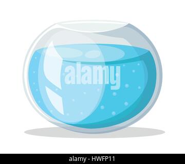 Acquario di pesci piatti in stile design illustrazione vettoriale Illustrazione Vettoriale