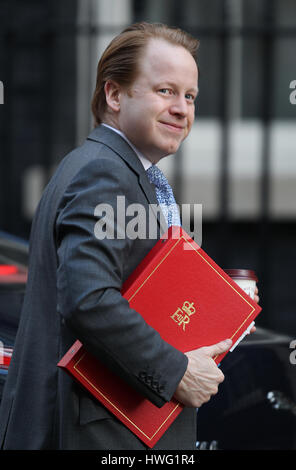 Londra, Regno Unito. Xxi mar, 2017. ben gummer mp il ministro per l'ufficio di gabinetto e pmo visto generale frequentando il cabinet settimanale incontro a Downing street. Credito: wfpa/alamy live news Foto Stock