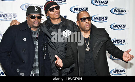 Bala Cynwyd, PA, Stati Uniti d'America. 11 gennaio, 2017. American R&B Gruppo Bell Biv DeVoe visita WDAS prestazioni del teatro. Foto Stock