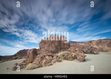 Le formazioni rocciose, Minas de San Jose, Parco Nazionale di El Teide, Tenerife, Spagna Foto Stock