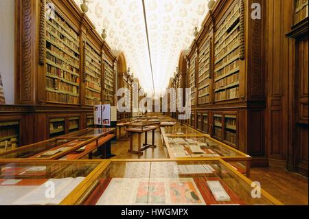 L'Italia, Emilia Romagna, Parma, all'interno del Palazzo della Pilotta, Biblioteca (biblioteca) Palatina Foto Stock
