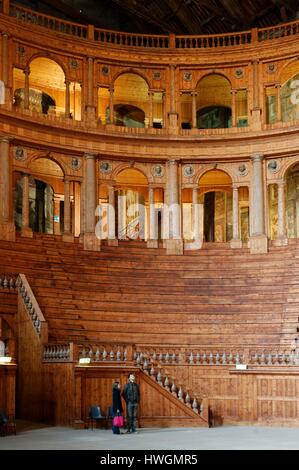 L'Italia, Emilia Romagna, Parma, all'interno del Palazzo della Pilotta, Teatro Farnese Foto Stock