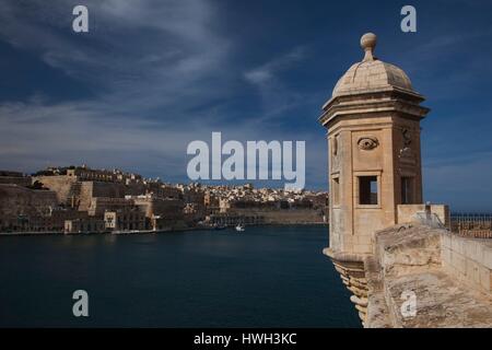 Malta, La Valletta, Senglea, L-Isla, Senglea punto la vedette lookout Foto Stock