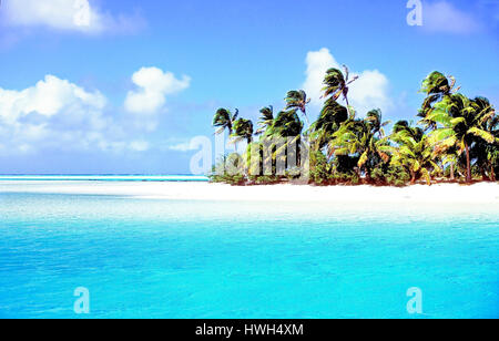 Laguna Aitutaki, Isole Cook nel sud dell'Oceano Pacifico Foto Stock