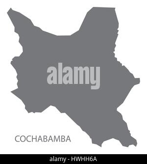 Cochabamba Bolivia dipartimento mappa illustrazione grigio silhouette Illustrazione Vettoriale