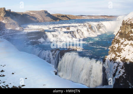 Cascate a Gulfoss, Islanda Foto Stock