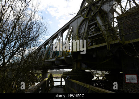 Carmarthen ponte ferroviario è un raro esempio superstite di un ponte mobile, una singolare struttura di ingegneria con forte carattere architettonico Foto Stock