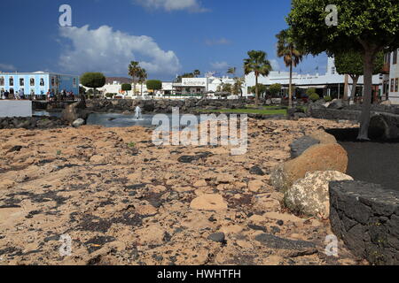 Bar/ristoranti, Marina Rubicon, Playa Blanca, Lanzarote Foto Stock