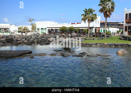 Bar/ristoranti, Marina Rubicon, Playa Blanca, Lanzarote Foto Stock