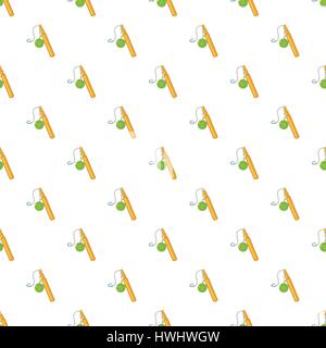 Canna da pesca pattern, stile cartoon Illustrazione Vettoriale