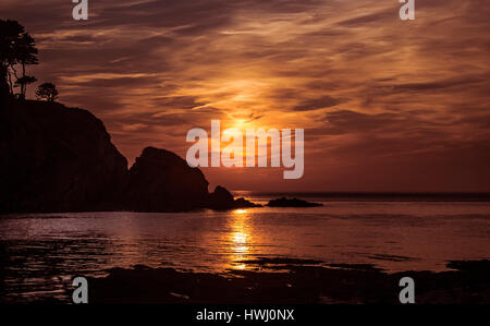 Il Dorset tramonto sul nsea Foto Stock