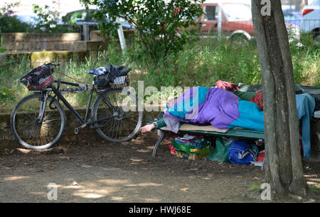 Obdachloser, Moabit di Berlino, Deutschland Foto Stock