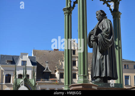 Lutherdenkmal, Markt, Lutherstadt Wittenberg, Sachsen-Anhalt, Deutschland, Luther-Denkmal Foto Stock