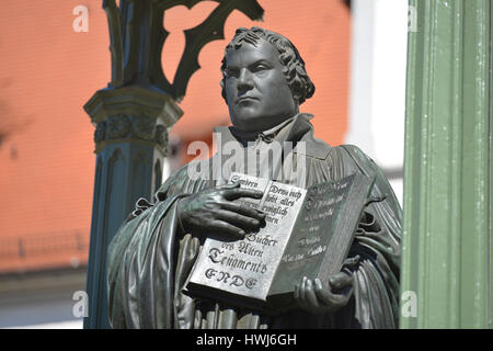 Lutherdenkmal, Markt, Lutherstadt Wittenberg, Sachsen-Anhalt, Deutschland, Luther-Denkmal Foto Stock