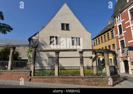 Luthers Geburtshaus, Lutherstrasse, Lutherstadt Eisleben, Sachsen-Anhalt, Deutschland Foto Stock