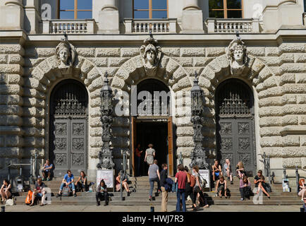 Bibliotheca Albertina, Beethovenstrasse, Universitaet, Augustplatz, Lipsia, Sachsen, Deutschland Foto Stock