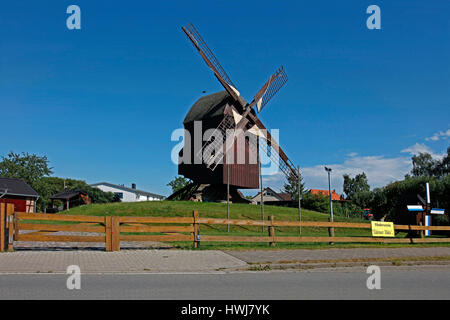 Il mulino a vento di Eldena, quartiere della cittadina anseatica di Greifswald, Meclemburgo-Pomerania Occidentale, Germania Foto Stock