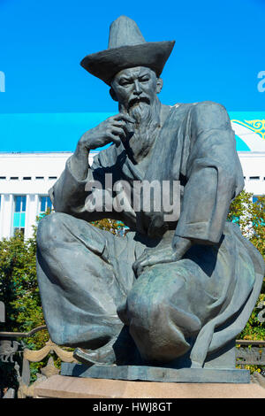 Piazza della Repubblica, statua, Almaty in Kazakistan e in Asia centrale Foto Stock