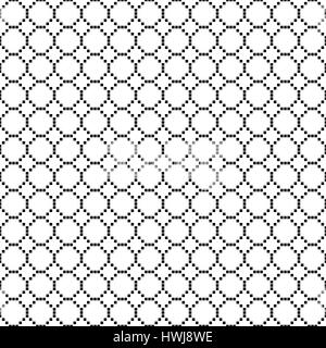 Bianco e nero modello senza giunture, ripetendo le piastrelle geometriche con diagonale di piazza, texture con elementi tratteggiata, illustrazione vettoriale. Illustrazione Vettoriale