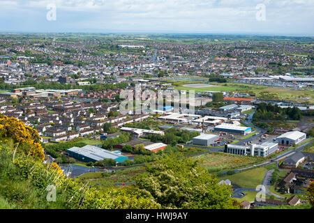 Vista da Scrabo Tower a Newtownards, County Down, Irlanda del Nord e Gran Bretagna Foto Stock