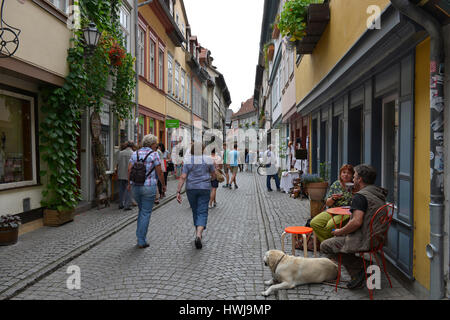 Kraemerbruecke, Erfurt, Thueringen, Deutschland, KrÃ¤merbrÃ¼cke Foto Stock