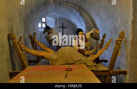 Foltermuseum, Burg, Loket, Tschechien Foto Stock