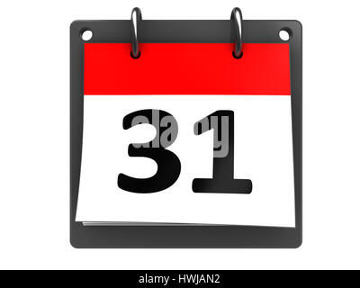 3d illustrazione di generici caledar isolate su sfondo bianco Foto Stock