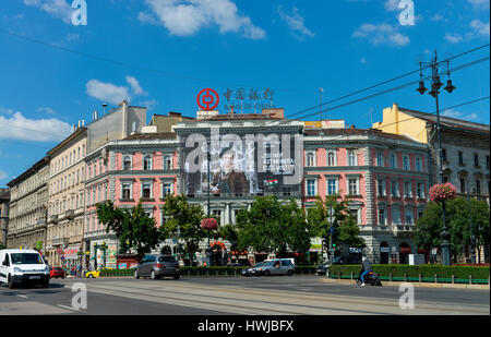 Platz, Oktogon, Andrassy ut, Budapest, Ungarn Foto Stock