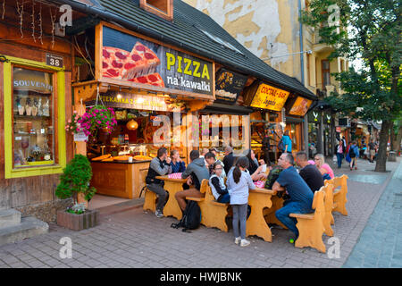 Pizzeria Krupowki, Zakopane, Polen Foto Stock