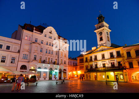 Il Rathaus, Marktplatz, Cieszyn, Polen Foto Stock