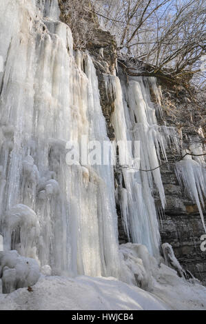 Icicle in pietra di cava, Schwaebisch Hall, Hohenlohe regione, Baden-Wuerttemberg, Heilbronn-Franconia, Germania Foto Stock