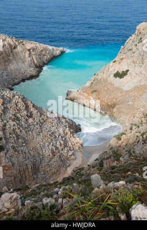 Spiaggia di Agios Stefanos, Creta, Grecia Foto Stock