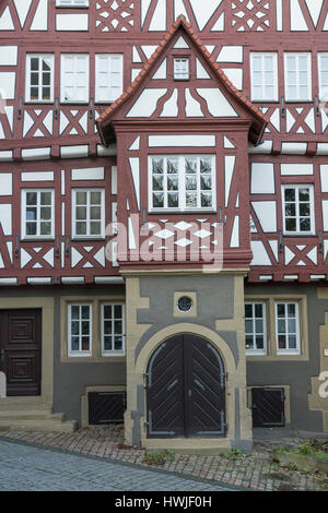 Semi-timbering house, Bad Wimpfen., Staufer, valle del Neckar, Heilbronn, Heilbronn-Franconia, Baden-Wuerttemberg, Germania Foto Stock