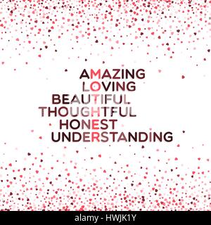 La festa della mamma biglietto di auguri. Parole sorprendenti, amare, bella, intelligente e onesta comprensione e forma la parola madre Illustrazione Vettoriale