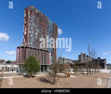 La Torre Di Maersk, Mærsk Tårnet. Facoltà di Scienze sanitarie e mediche, Università di Copenaghen, Danimarca. Parte del complesso di Panum. Foto Stock