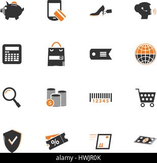 L'E-commerce icon set per siti web e interfaccia utente Illustrazione Vettoriale