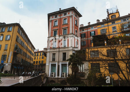 Milanese di architettura di stile nell'elegante quartiere di Brera in Italia Foto Stock