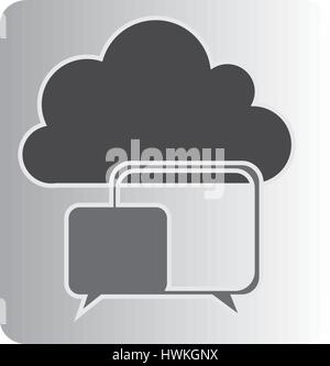 Il cloud chat rete bolle Illustrazione Vettoriale