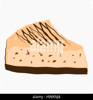 Cheesecake slice icona cartoon. Illustrazione Vettoriale