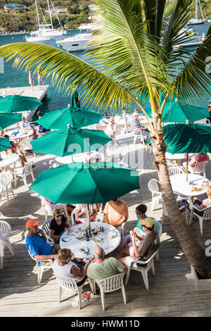 Tortola pusser's Landing dockside cafe Foto Stock