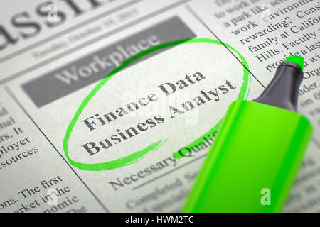 Stiamo assumendo i dati delle finanze Business Analyst. 3d. Foto Stock