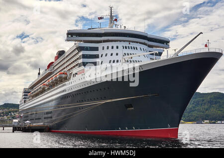 Trondheim in Norvegia - 18 Luglio 2012: RMS Queen Mary 2 Foto Stock