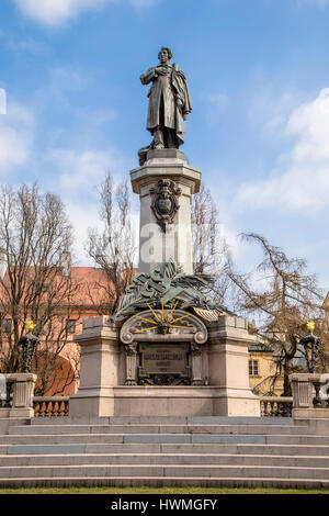 Un monumento in onore del grande poeta polacco, giornalista politico, leader del movimento di liberazione nazionale del Adam Mickiewicz. Varsavia. Polonia Foto Stock