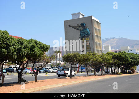 Murale, District Six, Cape Town, Sud Africa Foto Stock