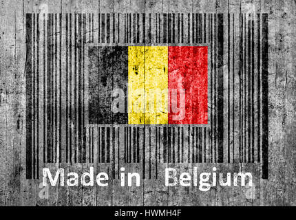 Codice a barre sul calcestruzzo in Belgio Foto Stock