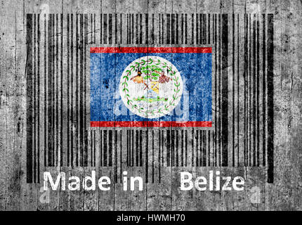 Codice a barre sul calcestruzzo in Belize Foto Stock