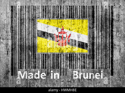 Codice a barre sul calcestruzzo in Brunei Foto Stock